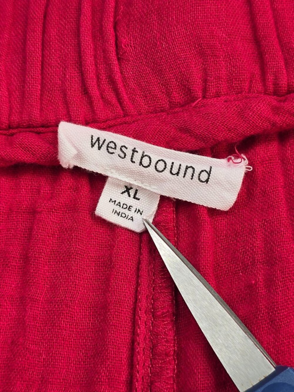 Westbound XL Wide Leg Dark Pink 100% Cotton Elastic Waist Drawstring Pants - Picture 2 of 5
